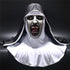 The Nun Horror Mask Cosplay Valak Scary Latex Masks with Headscarf Veil Hood Full Face Helmet Horror Costume Halloween